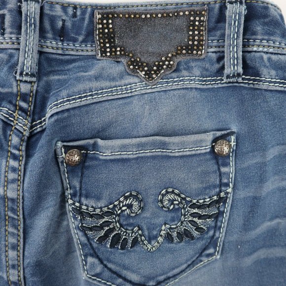 ReRock For Express Blue Denim Womens Size 6 Regular Low Rise Legging - Picture 5 of 12